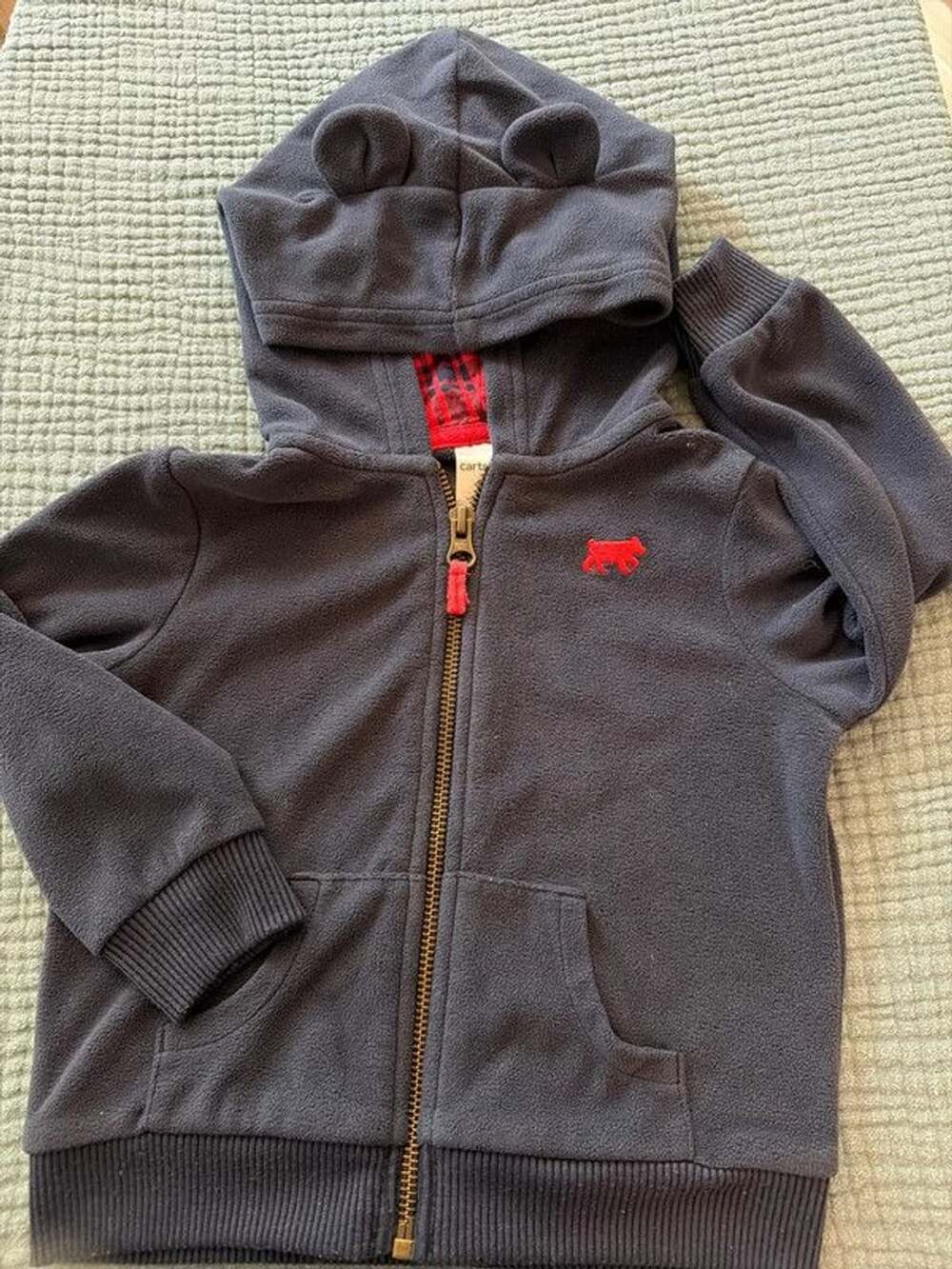 EUC Carters Teddy Bear Zipper Hoddie